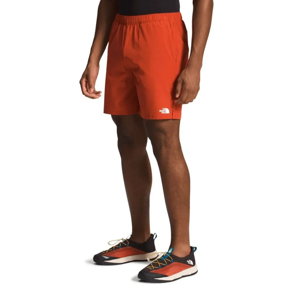 The North Face Men's M Athletic Shorts Orange Elastic Waist NWT Hiking Running